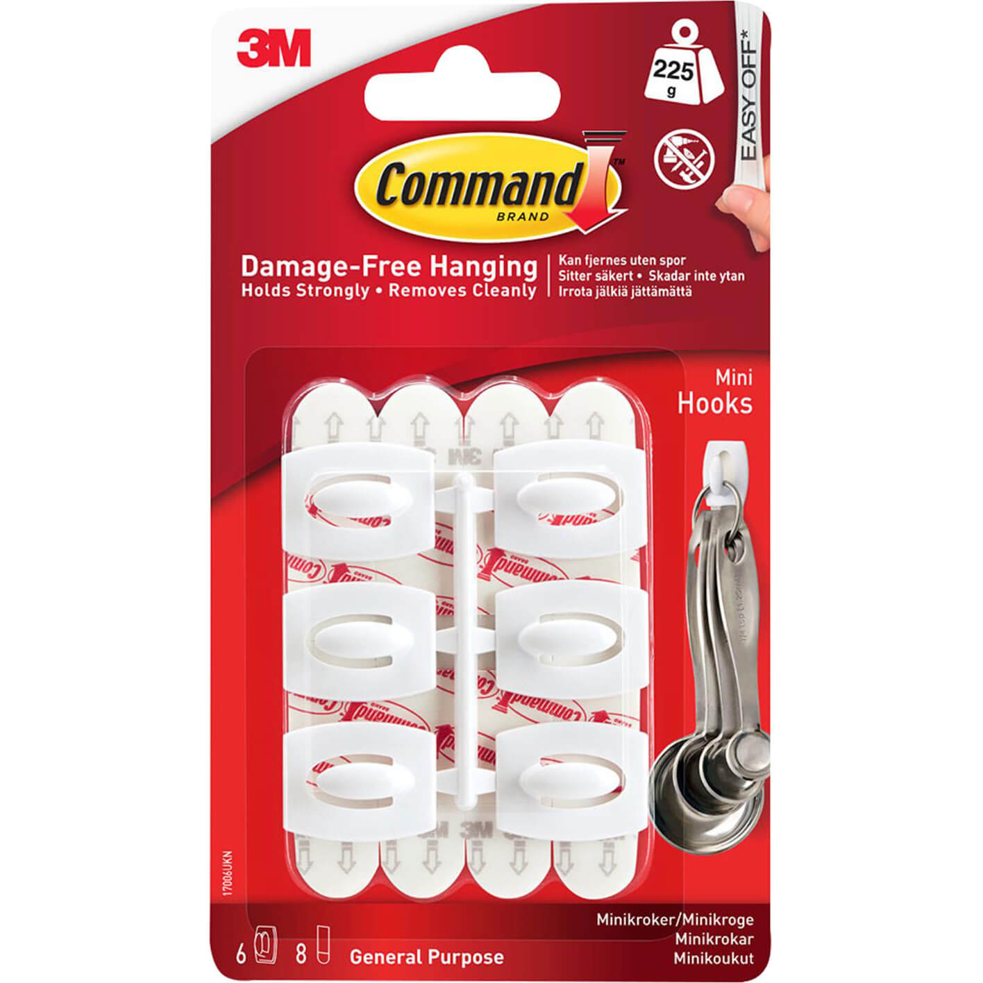 3M Command Self Adhesive Mini Hooks