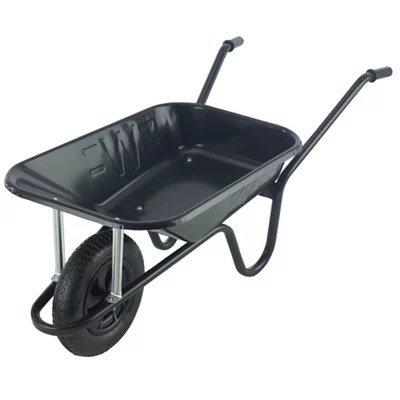 Walsall Endurance Black Steel Heavy Duty Wheelbarrow 85L