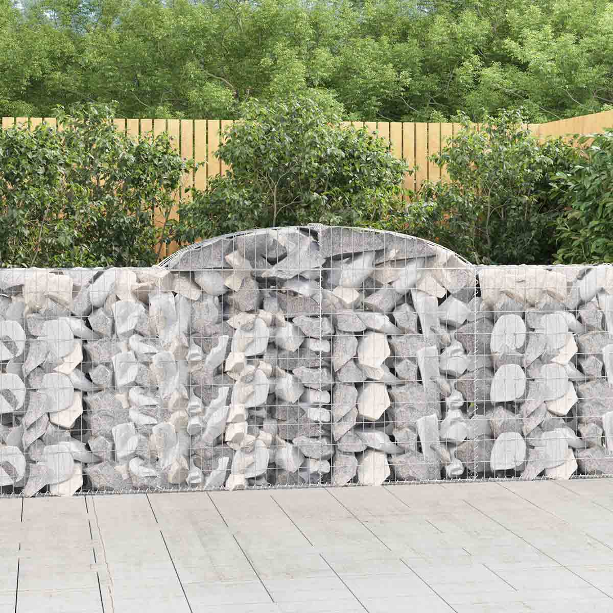 VidaXL Arched Gabion Baskets 3 pcs 300x30x100/120cm Galvanised Iron