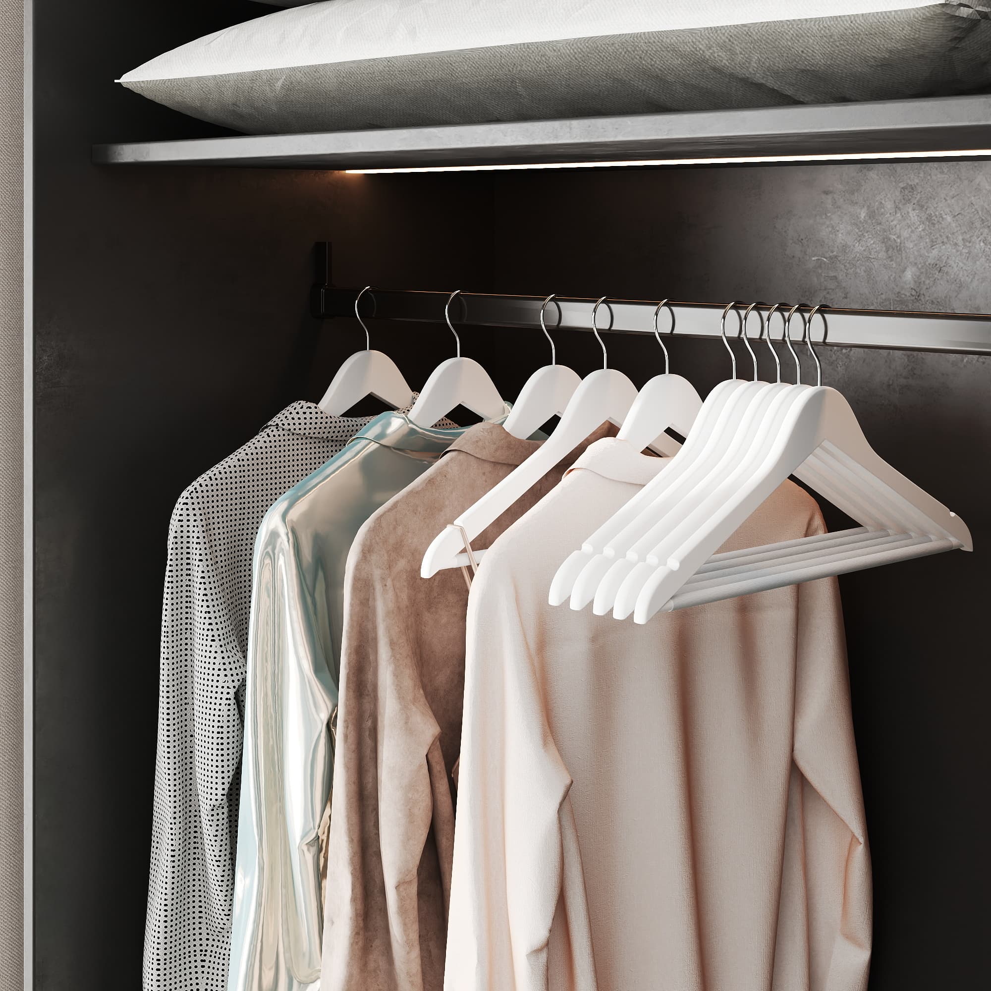 SONGMICS Wooden Hangers, Set of 20, Coat Hangers