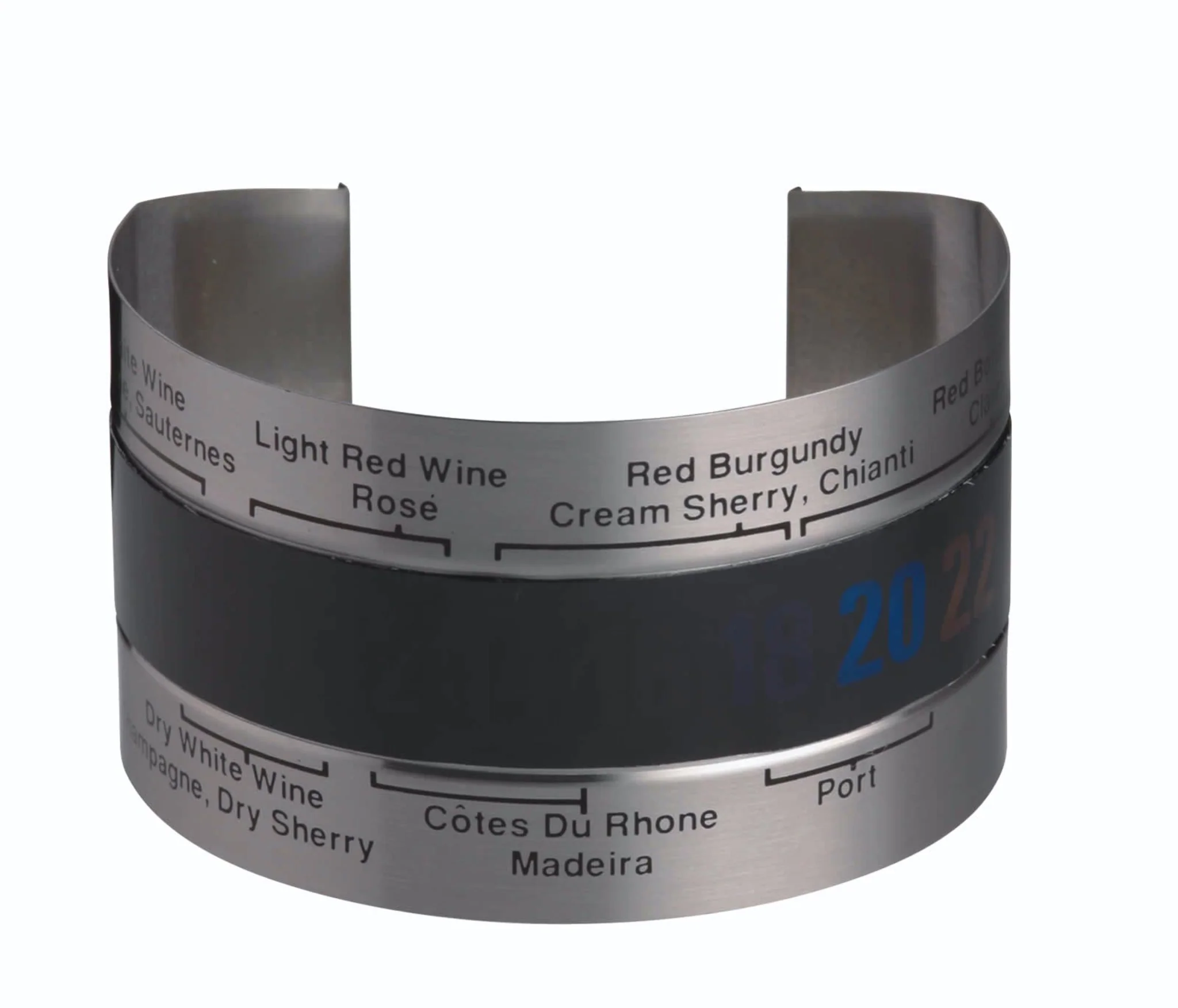 BarCraft Wine Bottle Thermometer Sleeve, Gift Boxed|silver