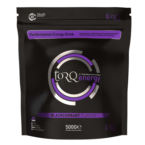 Torq Energy Drink Powder - 500g Tub - Natural Blackcurrant