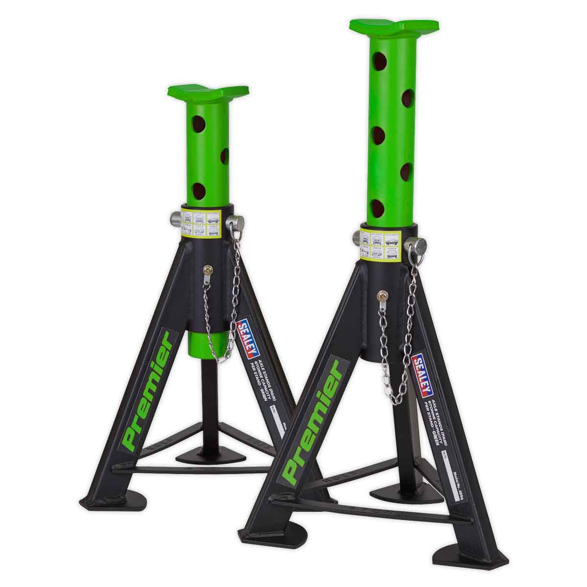 Sealey AS6G Axle Stands (Pair) 6tonne Capacity per Stand - Green