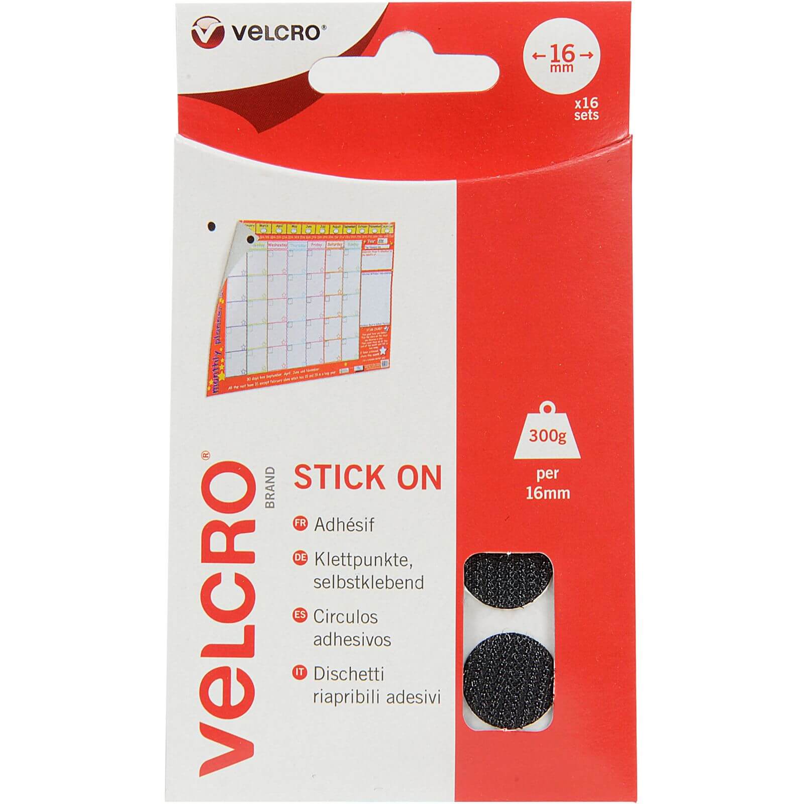 Velcro ® Brand Stick-On Coin Fasteners, Pack of 16