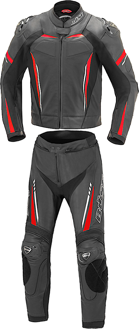 Büse Imola Two Piece Motorcycle Leather Suit, black-red, Size 54, black-red, Size 54