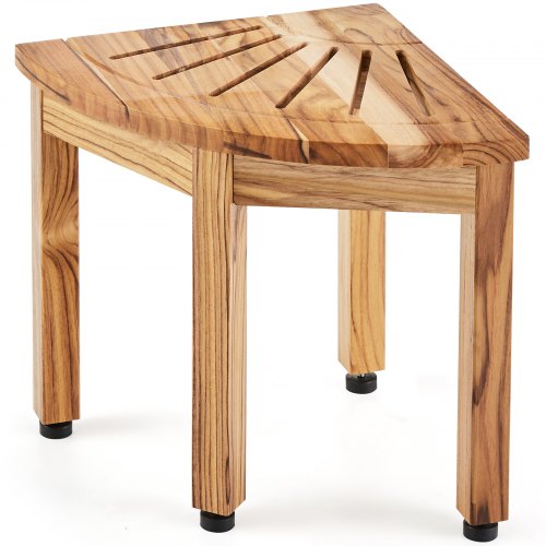  Corner Teak Shower Bench, 12.4" Height 11.5" Radius, 100% Teak Wood Corner Shower Beach, Mold-resistant, 300 LBS with Storage Shelf, Shower Stoo
