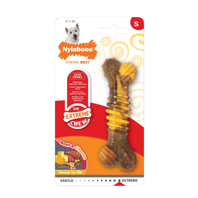 Nylabone Extreme Chew Textured Bone - Beef and Cheese - Medium