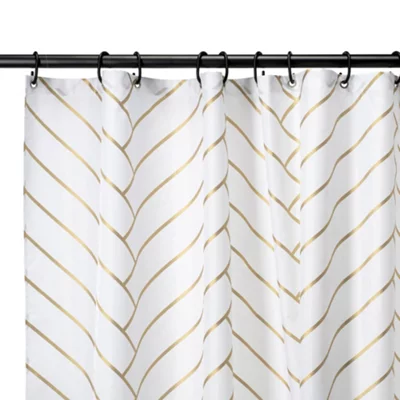 Gold and White Art Deco Shower Curtain - 1800 x 1800mm