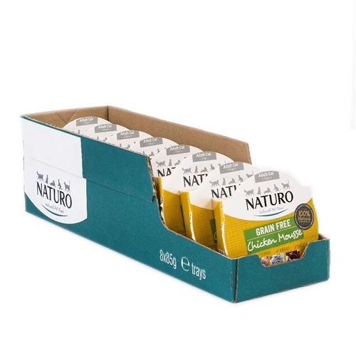 Naturo Adult Cat Grain Free Chicken Mousse, 85g X8
