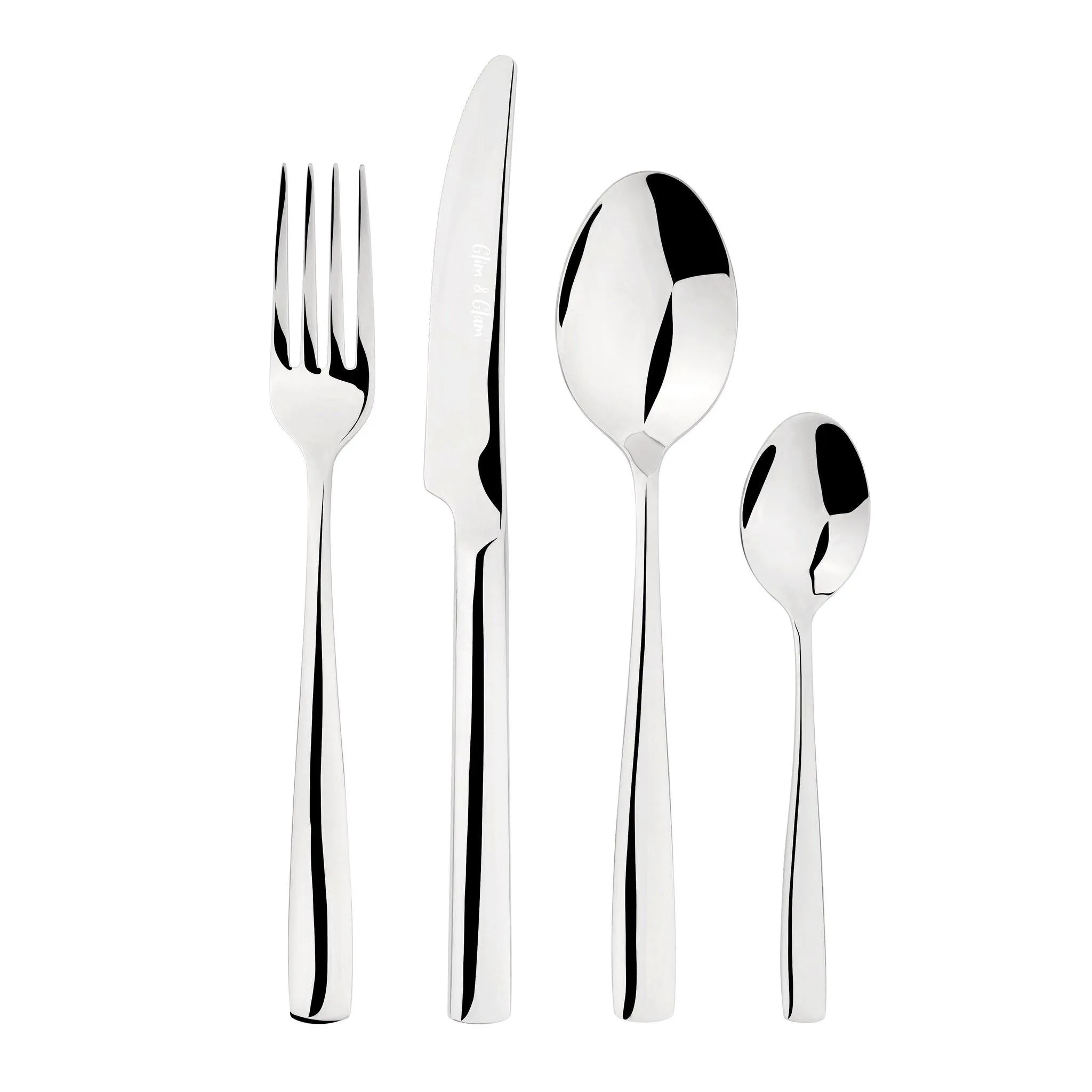 Glim & Glam Cutlery Sets Stainless Steel 18/8 32pc Set Catering Simplicity - Grey - One Size