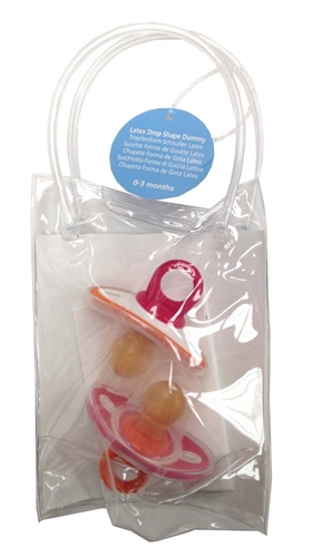 Jané soothers (twin pack) - 0-3m / Latex Drop Shape / Pink Orang