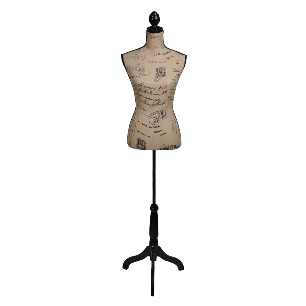 VidaXL Ladies Bust Display Bust Brown Black Jute Female Mannequin Display