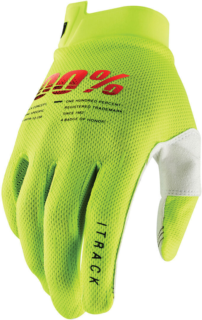 100% iTrack Bicycle Gloves, yellow, Size S, yellow, Size S