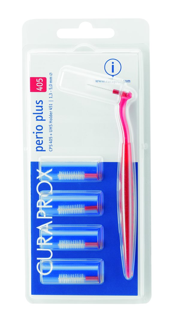 Curaprox CPS 405 Perio Plus 5 Interdental Brushes + Holder