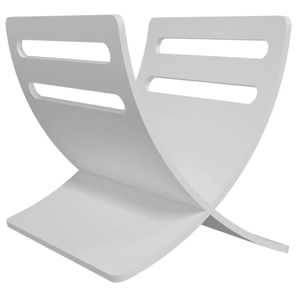 VidaXL Wooden Magazine Rack Floor Standing White