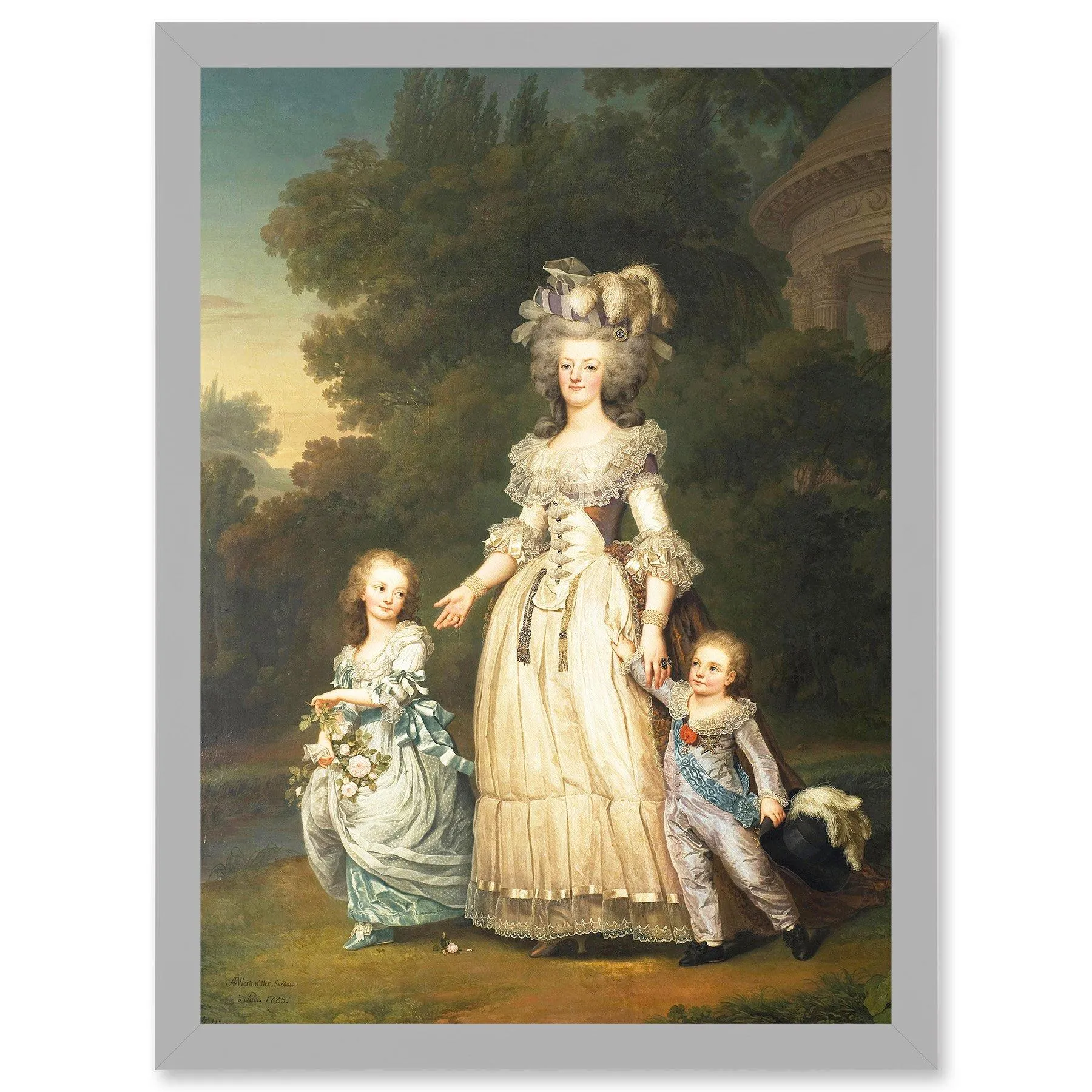 Artery8 Painting Portrait Doomed Queen Marie Antoinette Children France Artwork Framed Wall Art Print A4