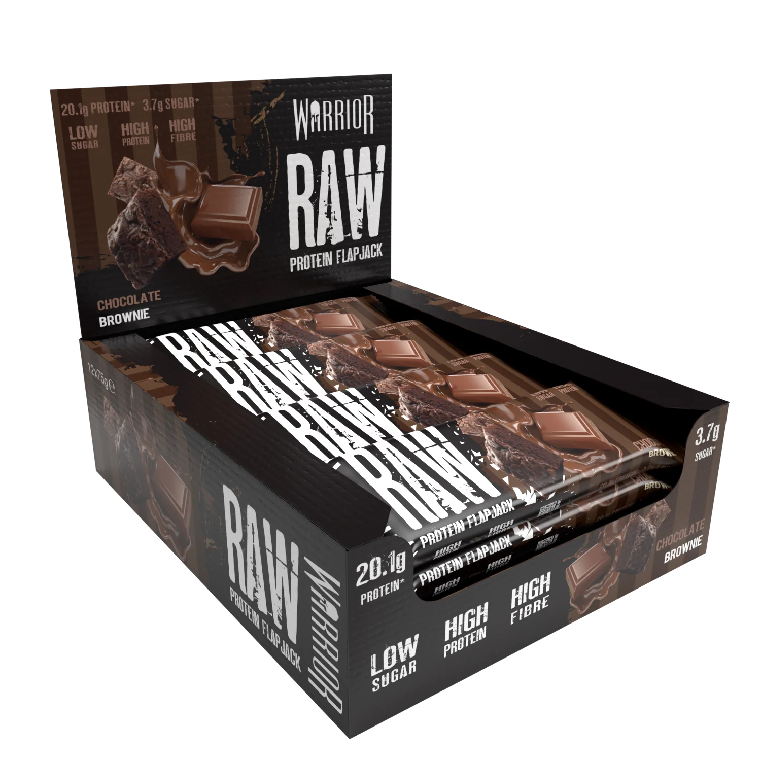 Warrior Raw Protein Flapjack 12x75g Choc Brownie