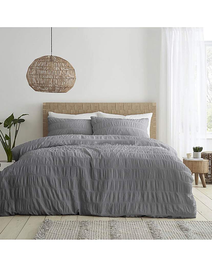 Catherine Lansfield 'Seersucker' Duvet Set|Size: Double|natural