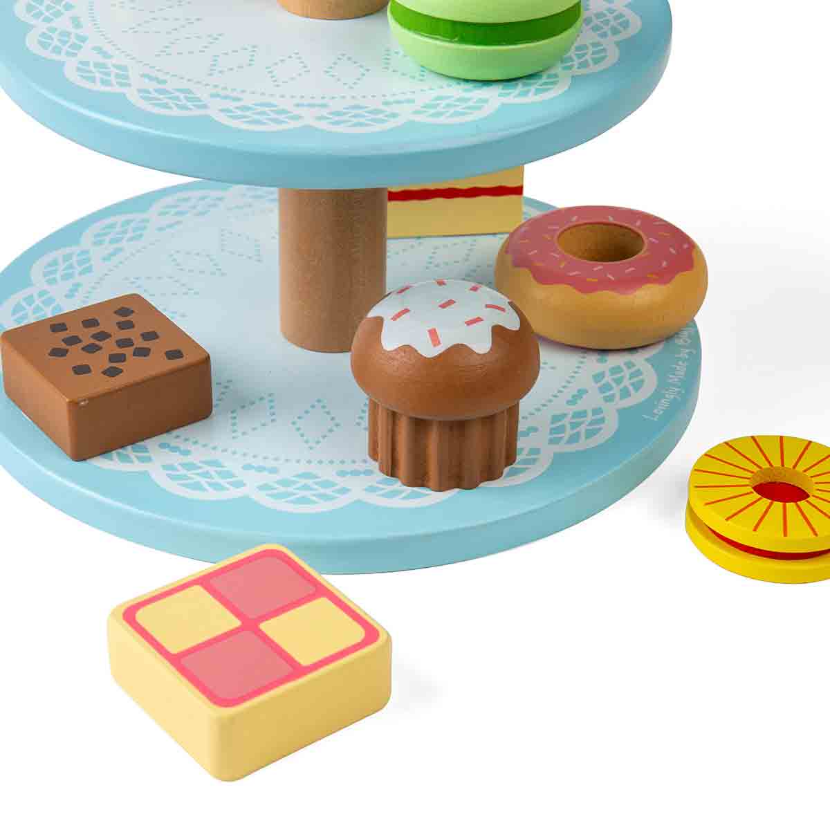 Bigjigs Toys Cake Stand with Cakes Toy|baby blue