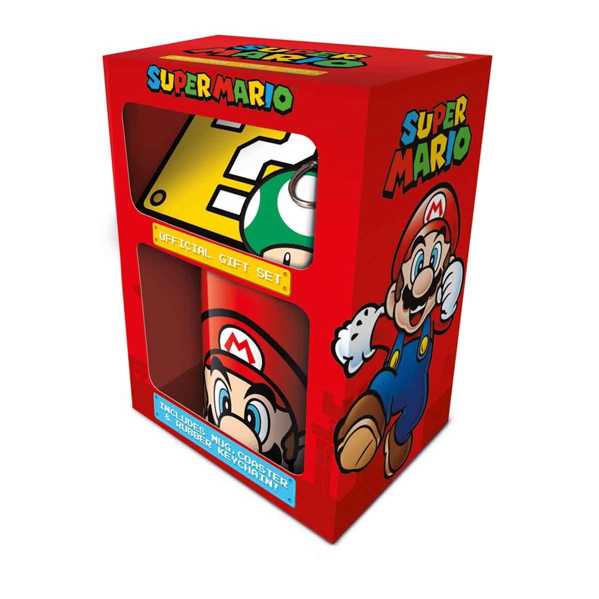 Super Mario Mug, Coaster and Keychain Gift Set