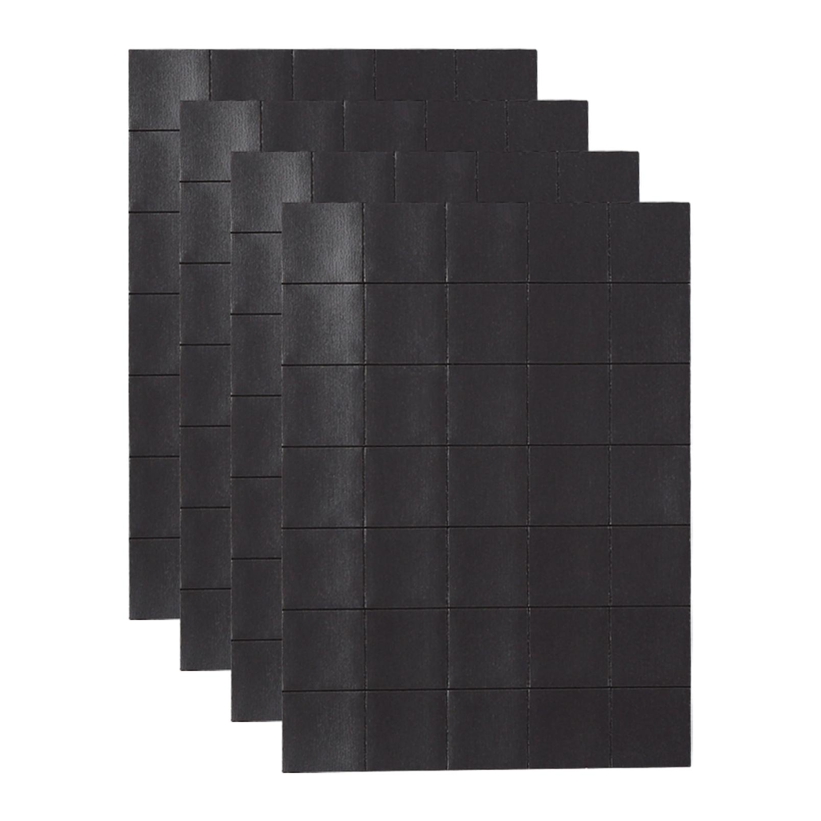 TOMTOP JMS Self-Adhesive Magnetic Squares (Each 15x15x0.5mm) on 4 Tape Sheets with Strong Adhesive 140 Pieces black