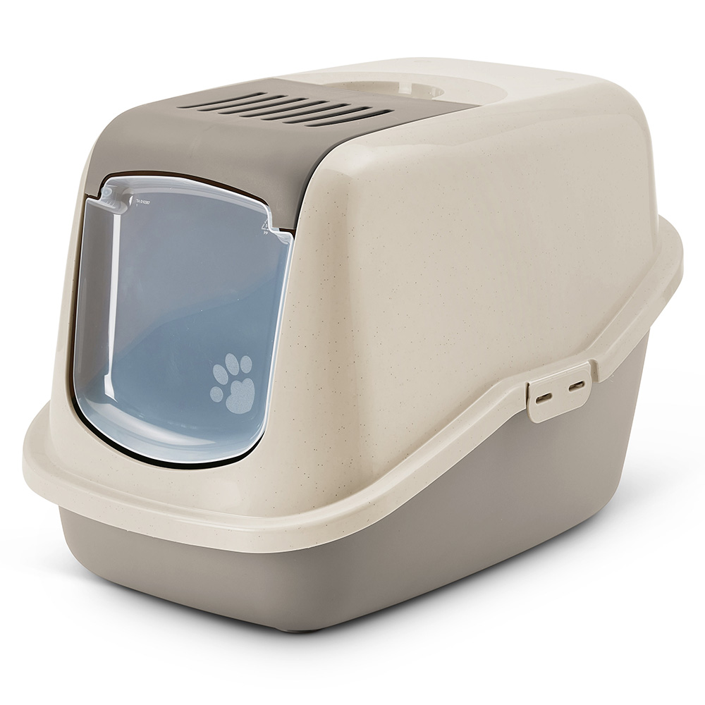 Savic Nestor Happy Planet Cat Litter Box - warm grey / granite mocca