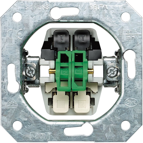 Siemens Rocker Light Switch, 2 Way, 2 Gang, Delta