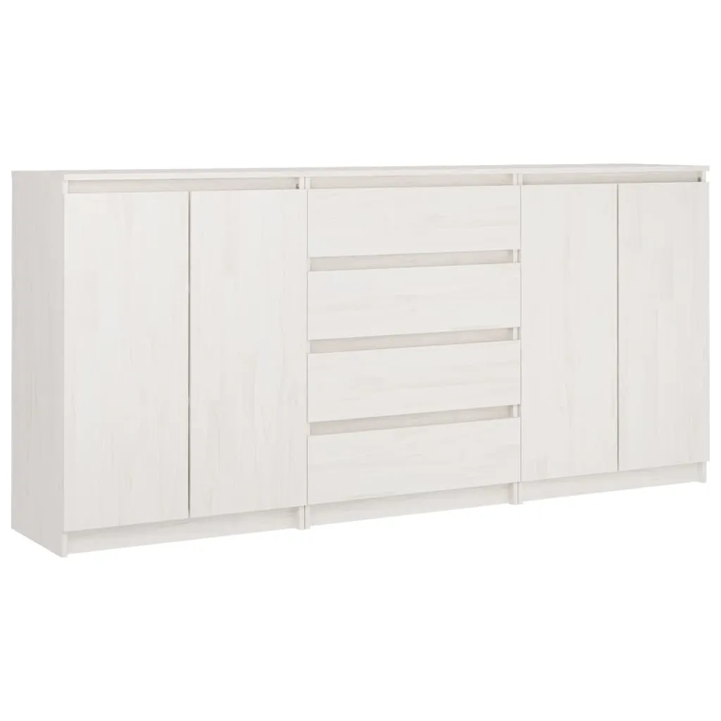 vidaXL Side Cabinets 3 pcs White Solid Pinewood