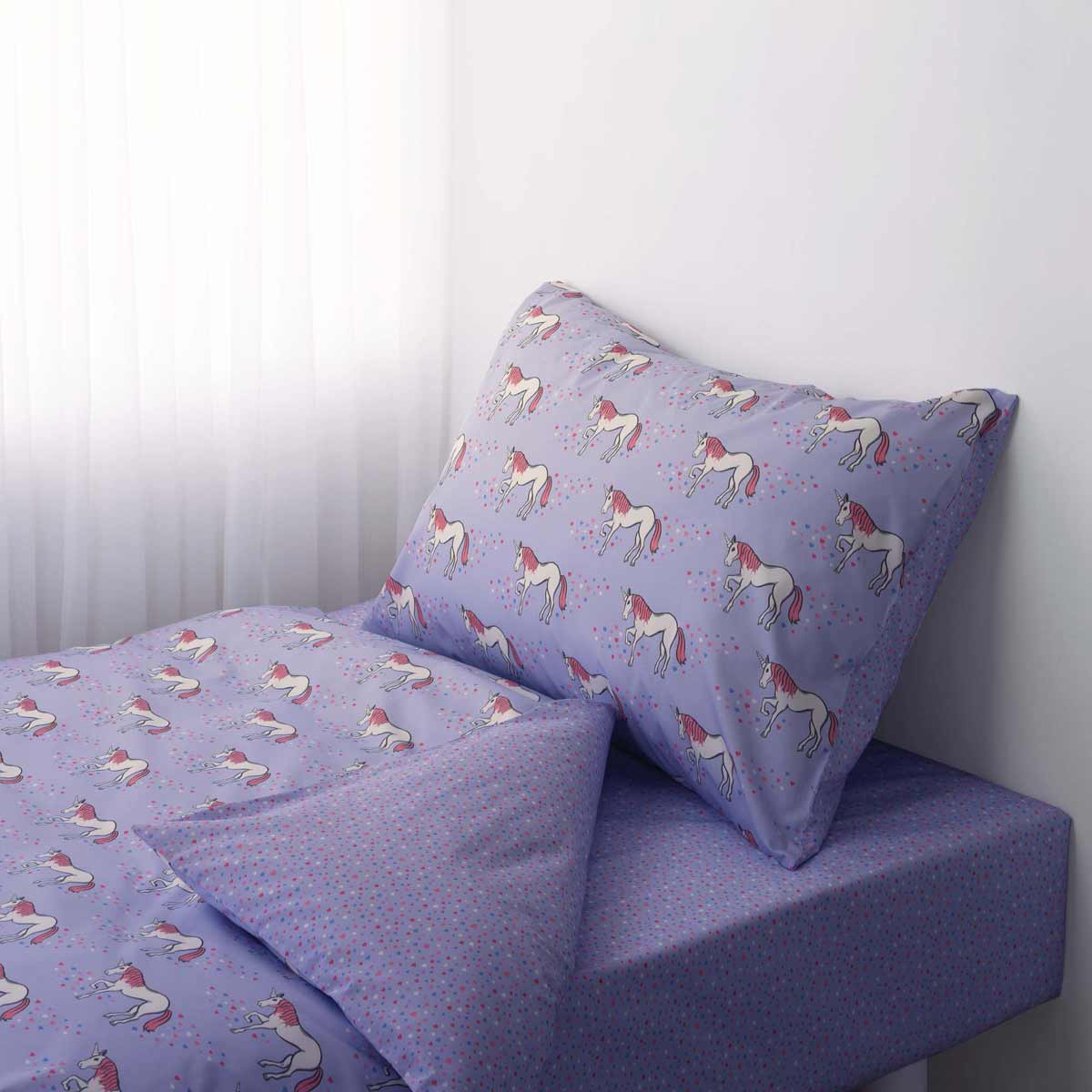 Rachel Riley Lilac Unicorn Duvet Cover Set|Size: Cot Bed