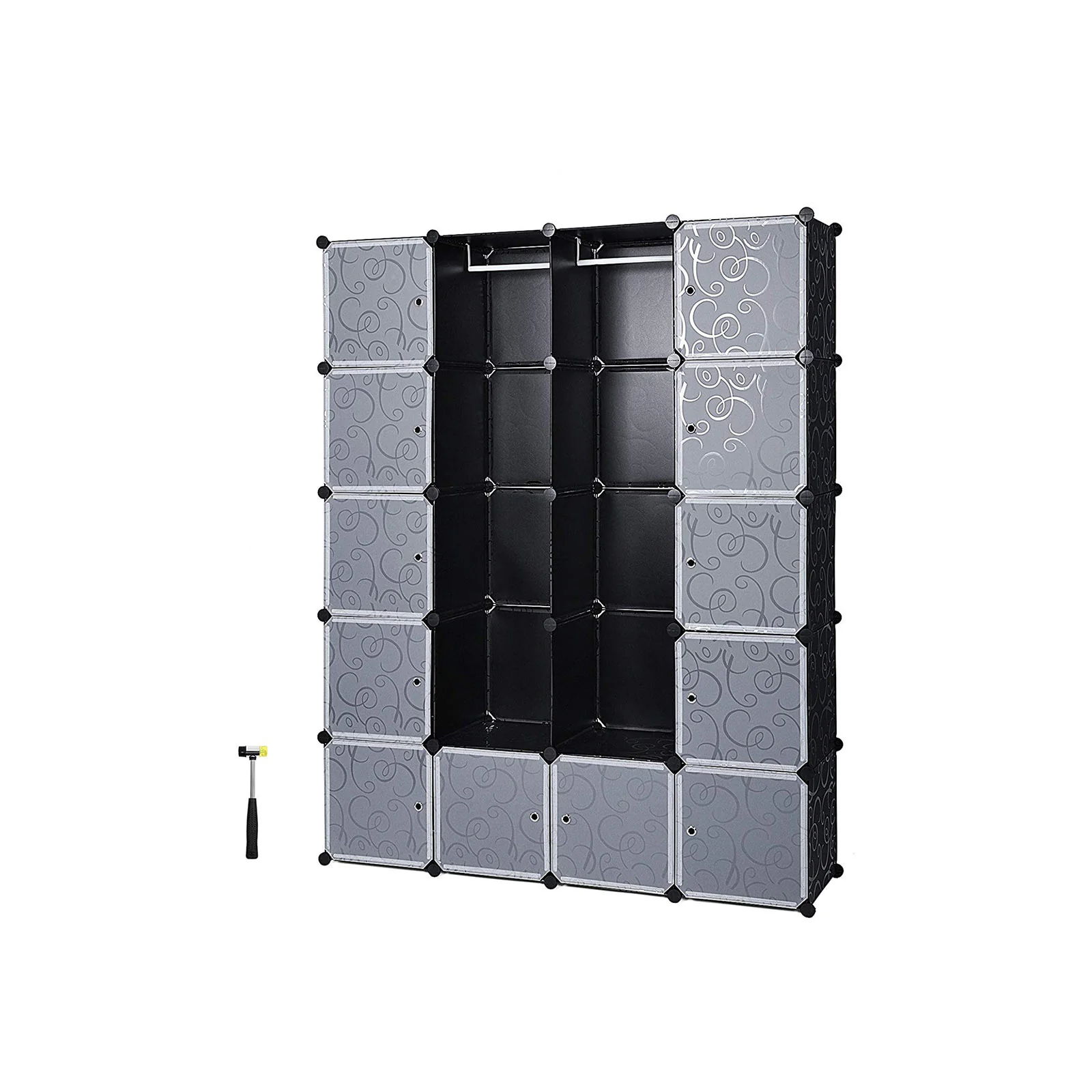 Symple Stuff 143cm Wide Clothes Storage System black,white