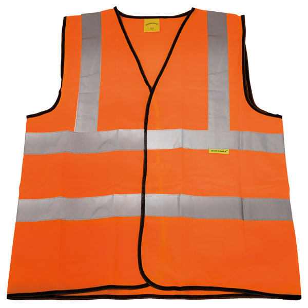 Worksafe 9812M Hi-Vis Orange Waistcoat (Site and Road Use) - Medium