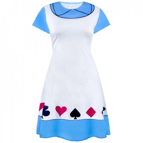 Disney Alice In Wonderland Womens/Ladies Costume Dress (L) (White/Blue)