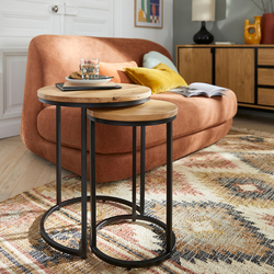 La Redoute Interieurs Vova Nest of 2 Side Tables in Oak by La Redoute