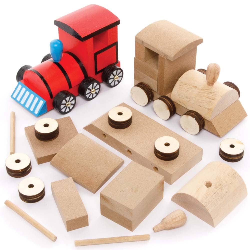 Baker Ross Wooden Train Kits (Pack of 2)