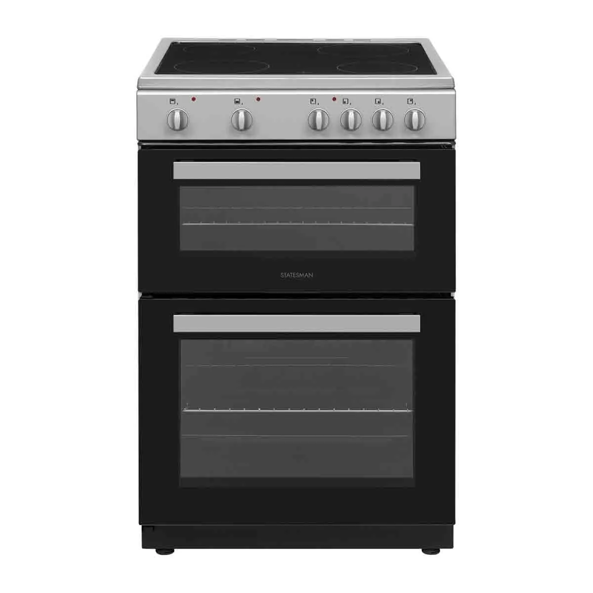  60Cm Double Oven Electric Ceramic Cooker Silver