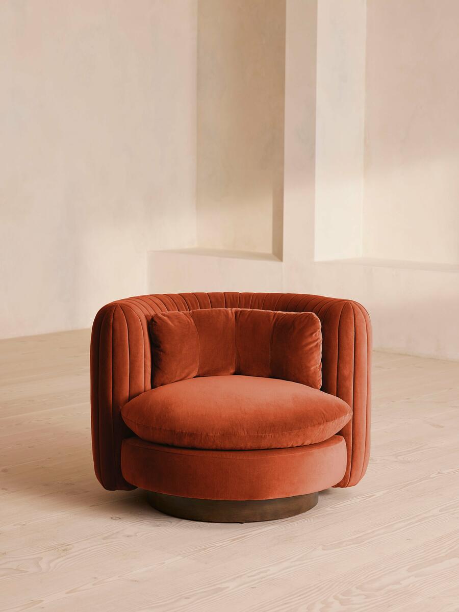 Soho Home Vivienne Armchair, Velvet, Rust