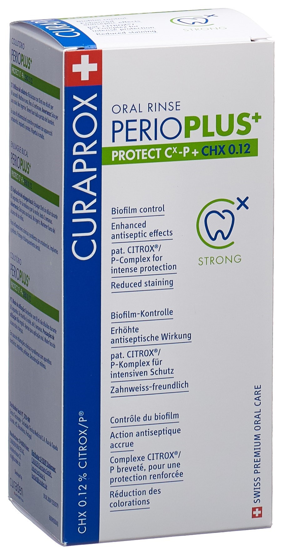Curaprox  Perio Plus+ Protect 0.12 CHX bain de bouche qui stimule la régénération des gencives irritées CHX 0,12% 200 ml
