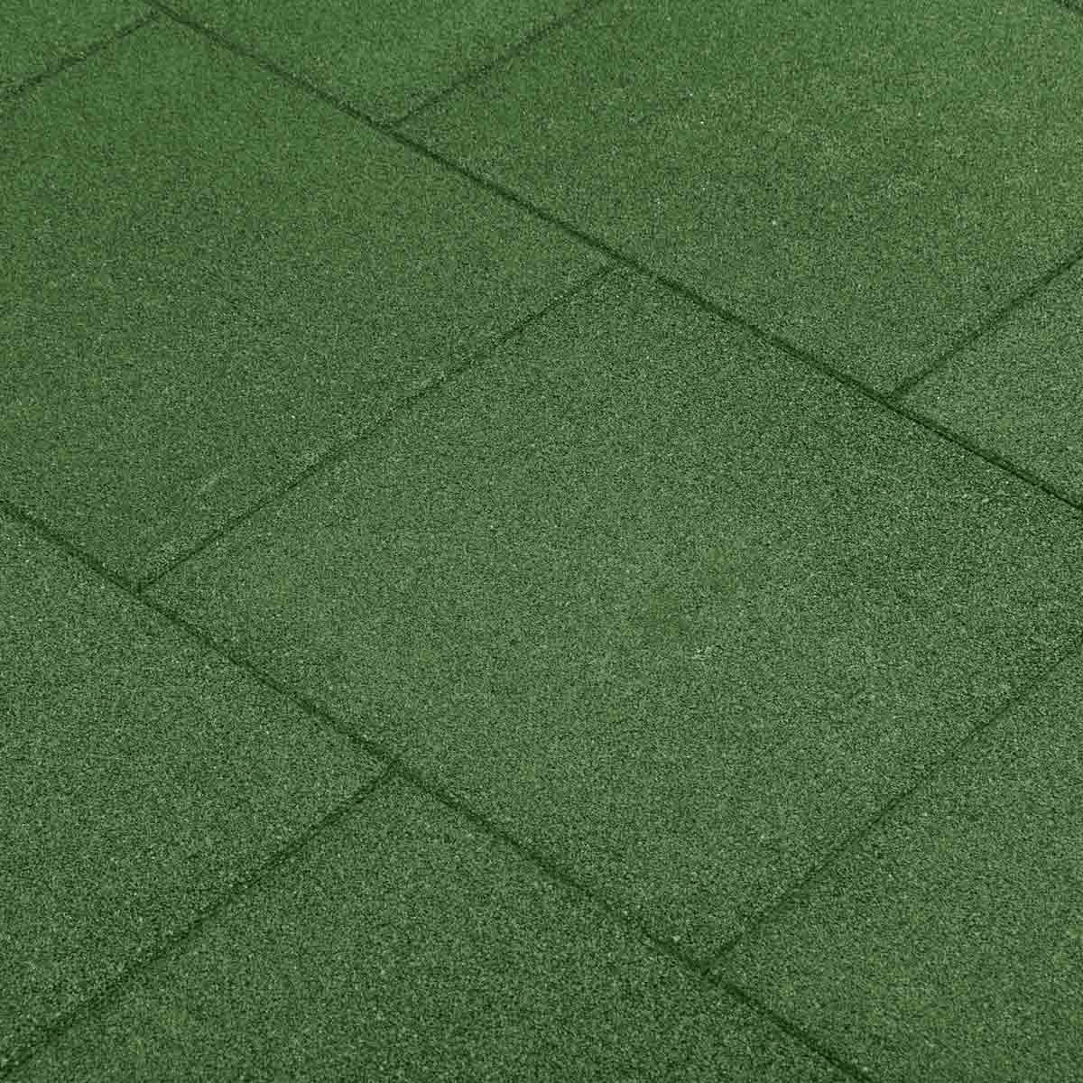 VidaXL Fall Protection Tiles 12 pcs Rubber 50x50x3 cm Green