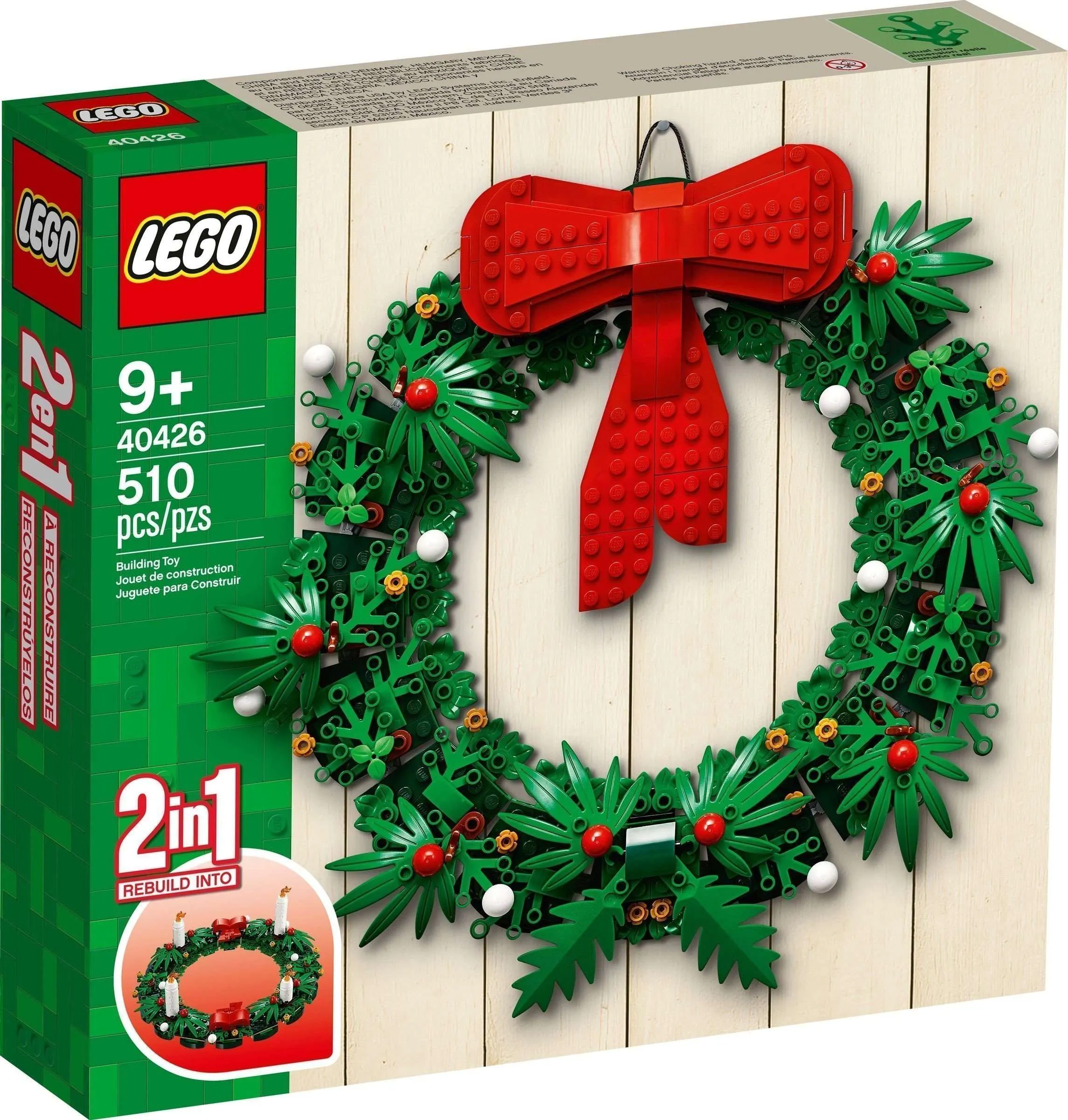 Lego 243403281338410272712817 Christmas Wreath 2-in-1