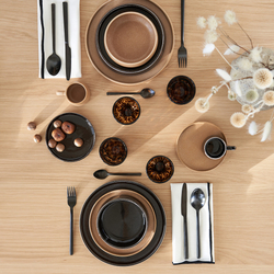 Juego de 6 de platos hondos de gres esmaltado reactivo, Boldi