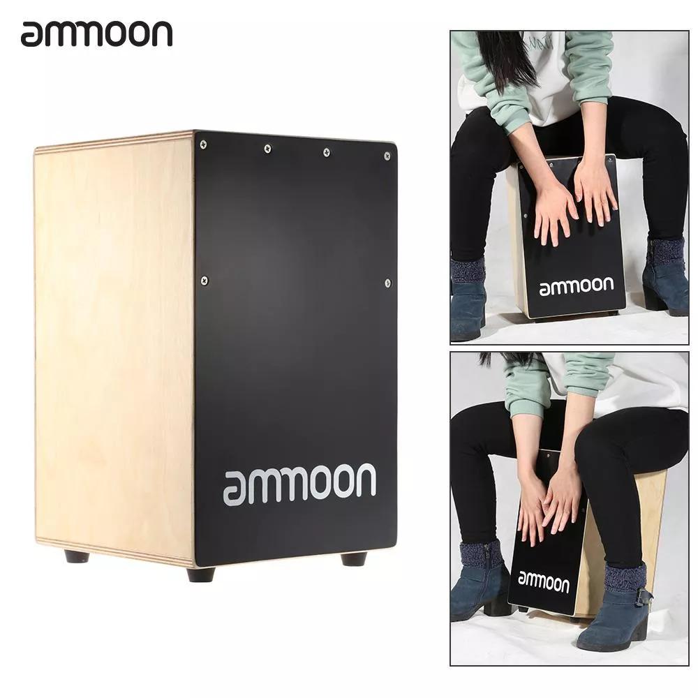 Ammoon Wooden Cajon Hand Drum Children Box Drum Persussion Instrument with Stings Rubber Feet 23 *