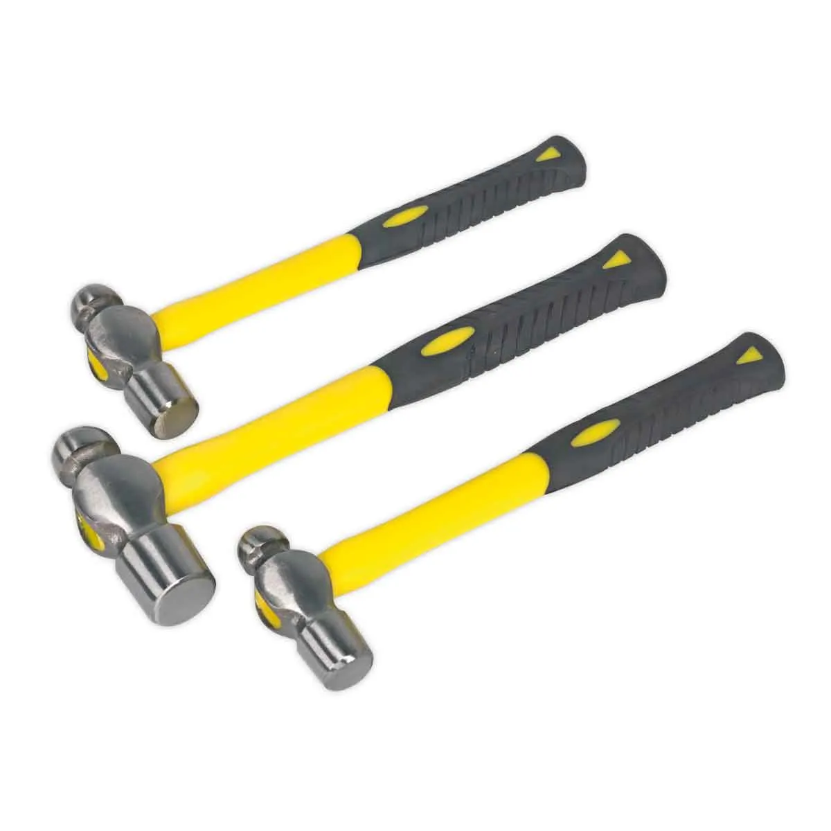 Sealey Ball Pein Hammer Set 3 Piece with Fibreglass Shaft