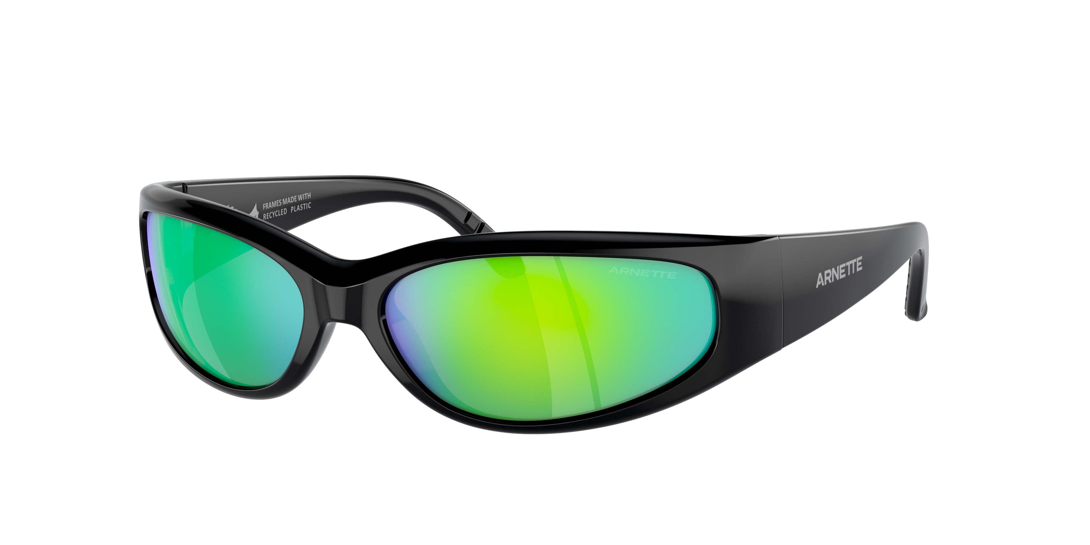 Arnette Man Sunglass AN4302 Catfish - Frame color: Black, Lens color: Green Mirror Green