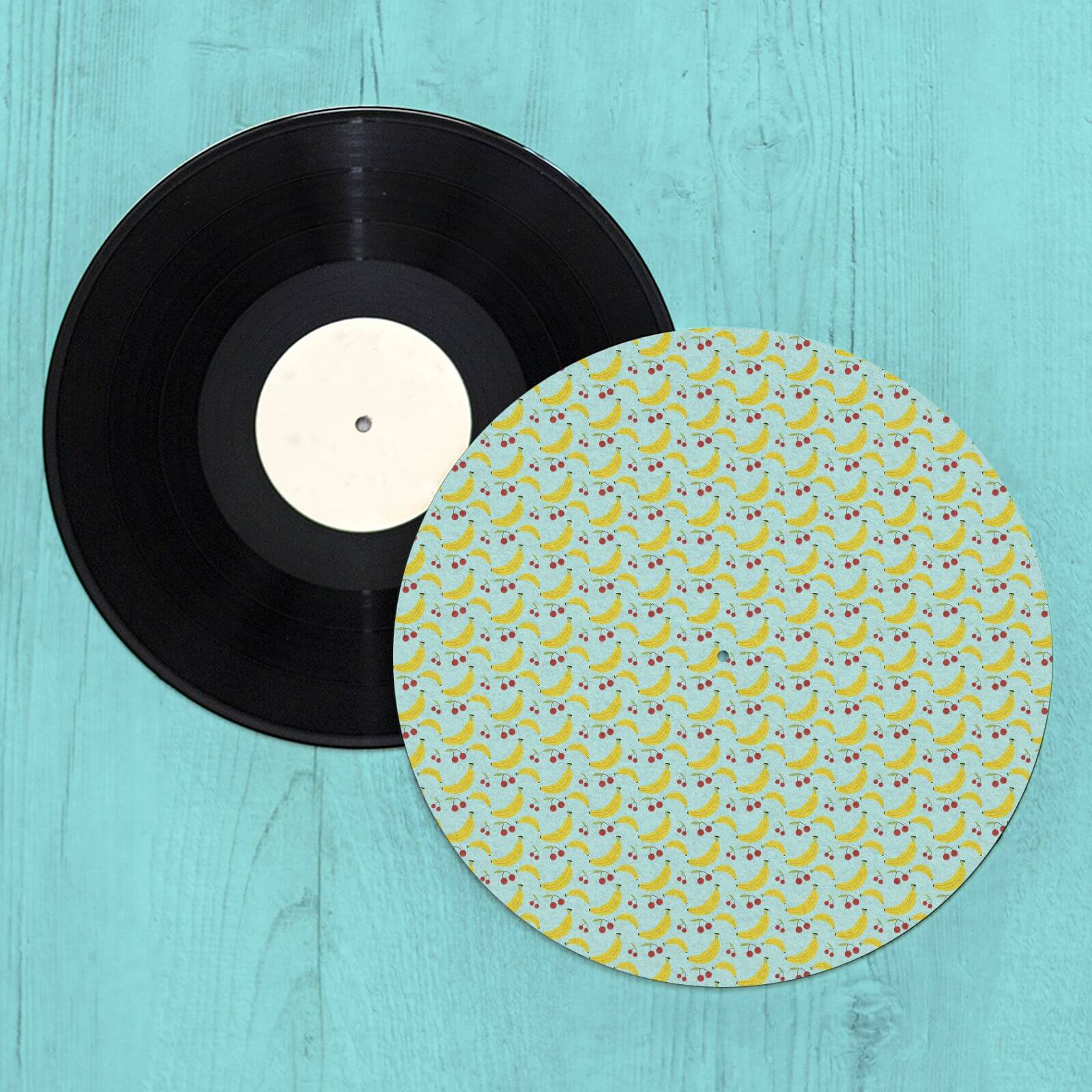 By IWOOT Banana And Cherries Turntable Slip Mat |
