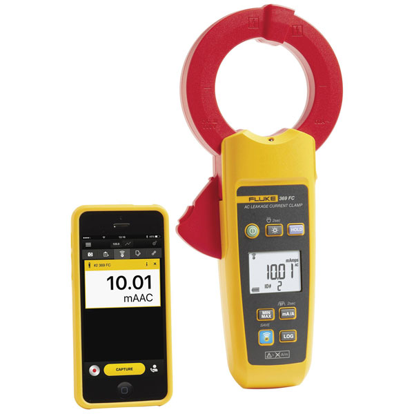 Fluke 369 Clamp Meter Wi-Fi, Max Current 60A ac CAT III 600 V