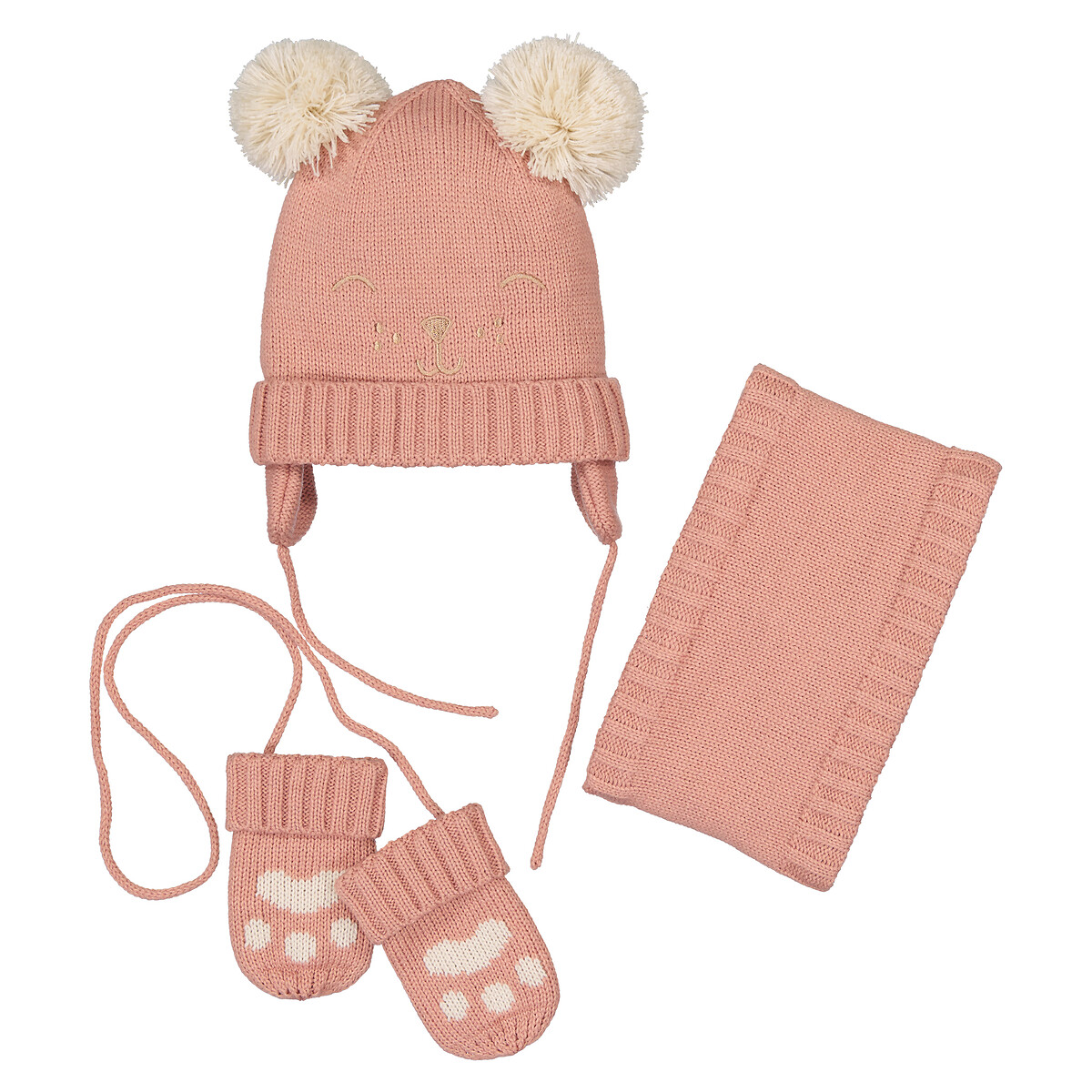 La Redoute Collections Beanie/snood/mittens Outfit By La Redoute