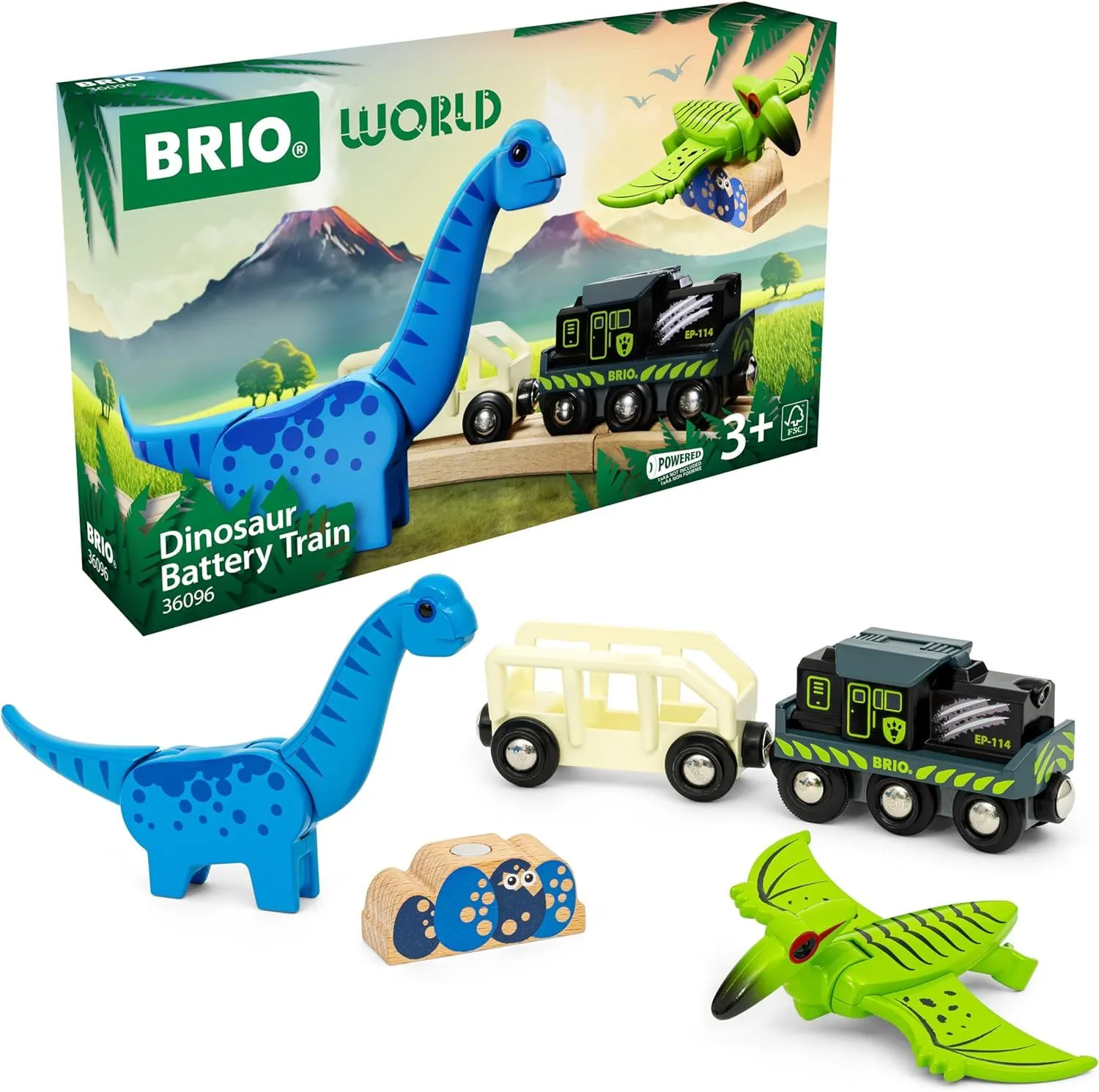 BRIO World Dinosaur Battery Train