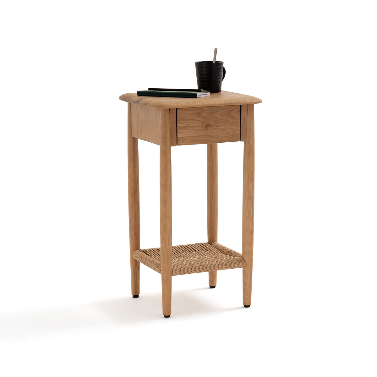 La Redoute Interieurs Malora Solid Oak & Weaving Bedside Table by La Redoute