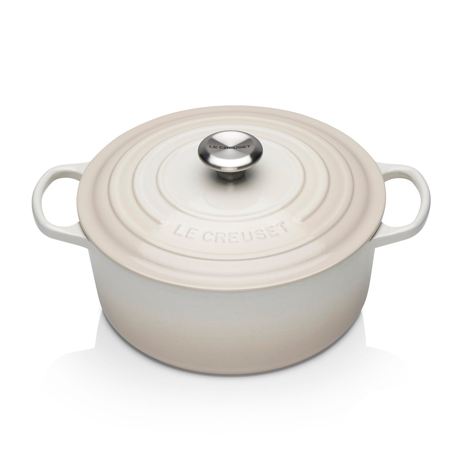 Le Creuset Signature Cast Iron Round Casserole Dish in Meringue 20cm