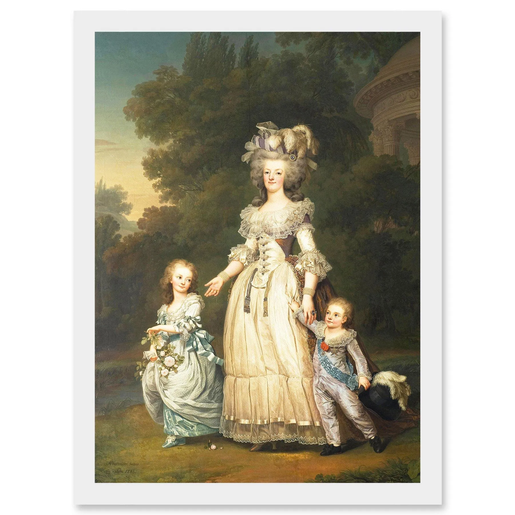 Artery8 Painting Portrait Doomed Queen Marie Antoinette Children France Artwork Framed Wall Art Print A4